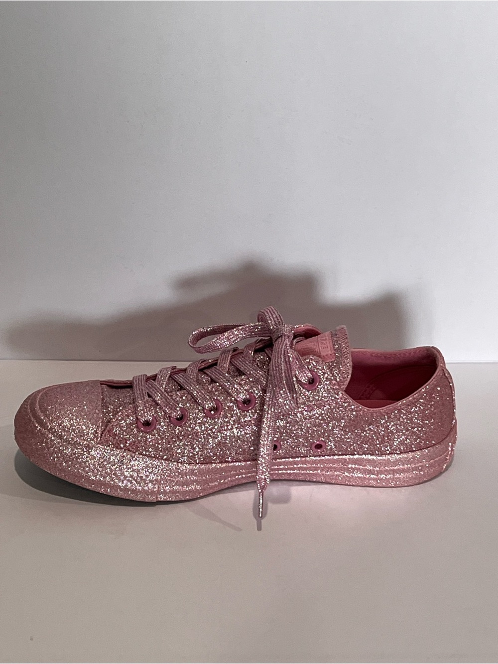 NWOB Converse Pink Glitter Chuck Taylor All Star Low Metallic Sneakers 9 - Picture 6 of 16